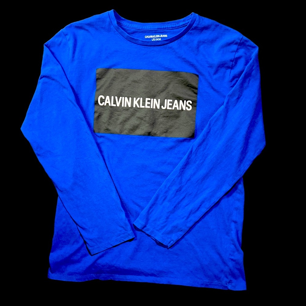 Calvin Klein Jeans Boys Long-Sleeve Tee   Size Large 14/16